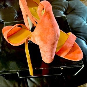 Suede Heel sandal size 11 coral pink